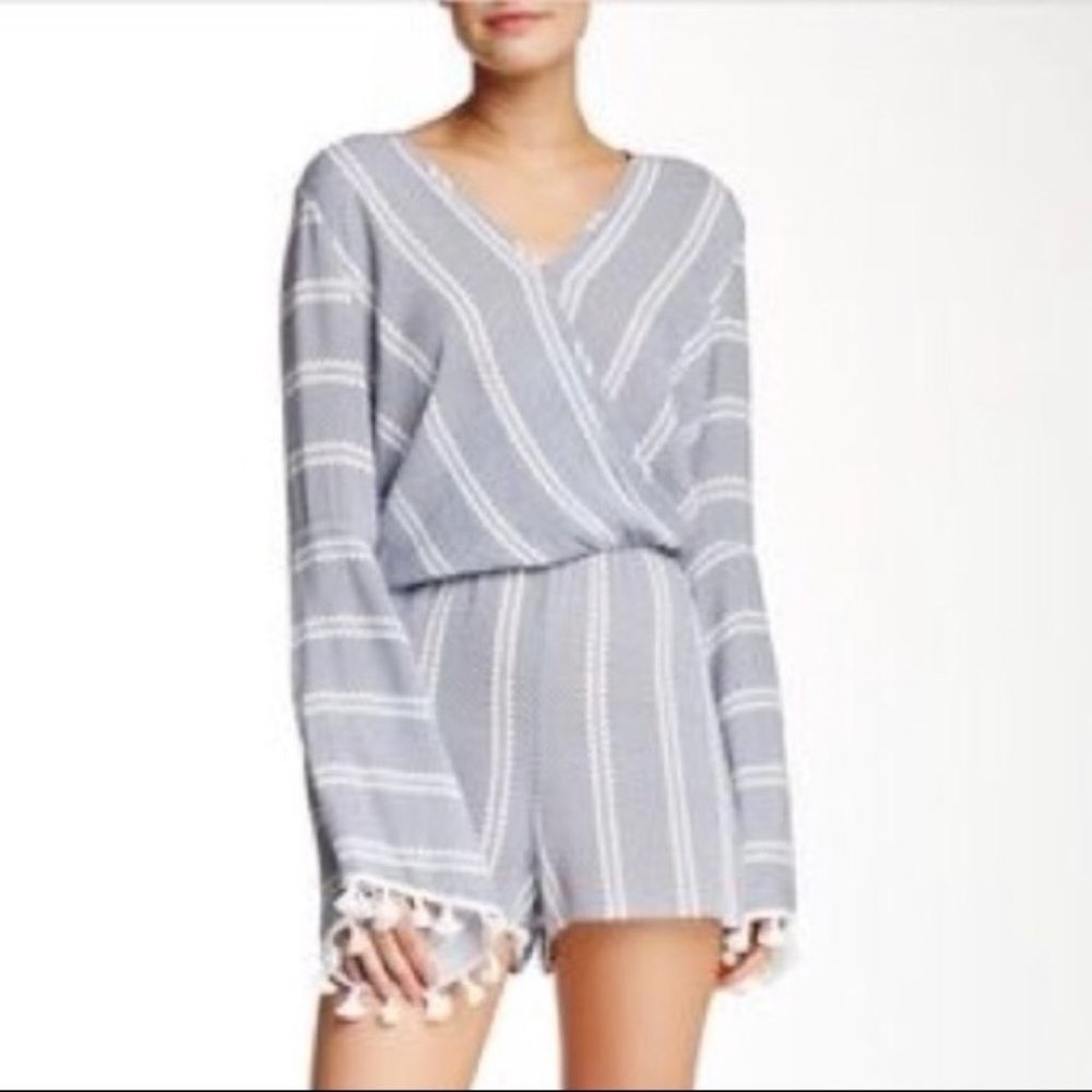 Romeo & Juliet Blue & White Tassel Romper, M